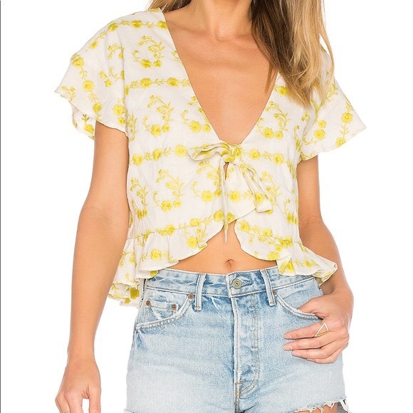 Tularose Yellow Tie Top - Picture 4 of 4